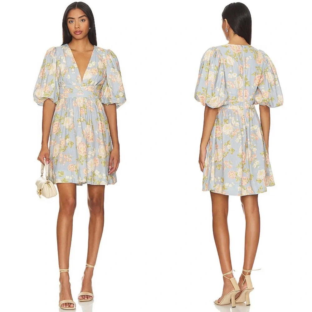 NEW NWT Yumi Kim Gayle Linen Dress In Mellow Brook Crystal Floral Print